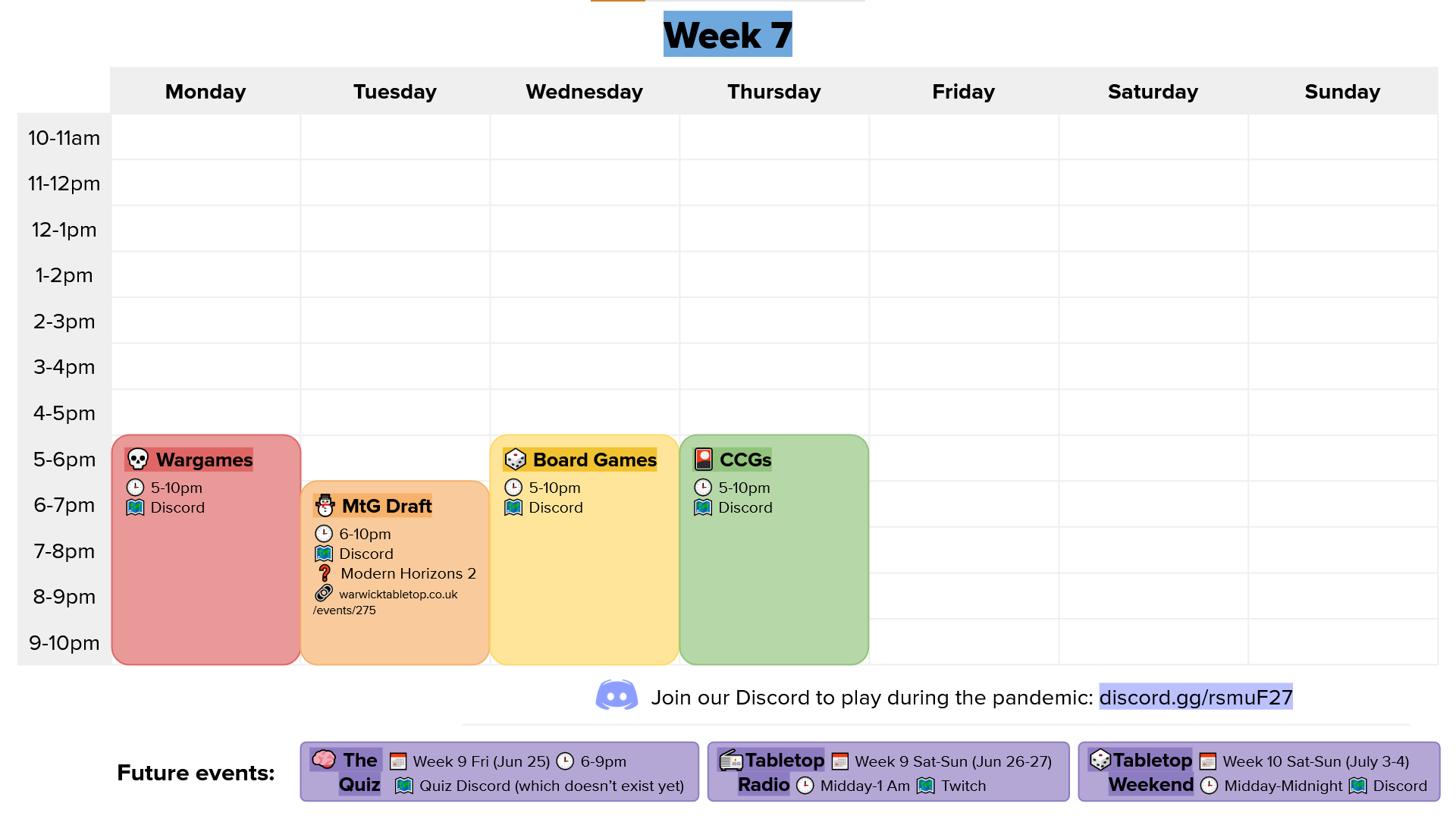 week x calendar graphic