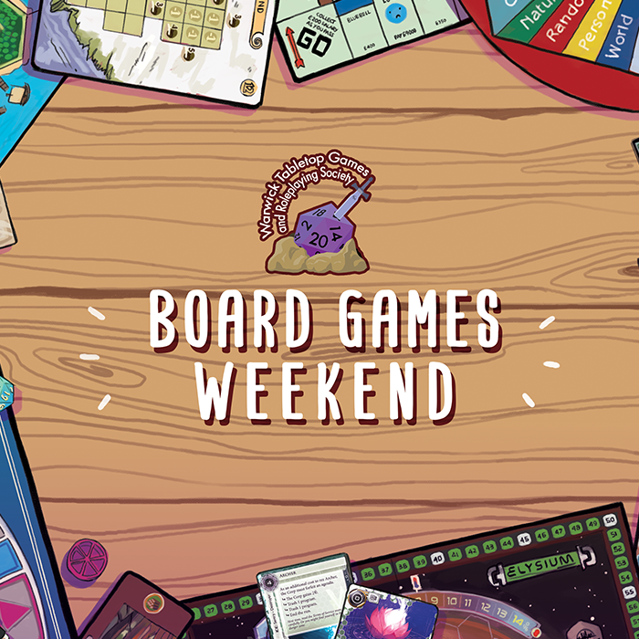 This is just the text 'Board Games Weekend' in a pretty font.