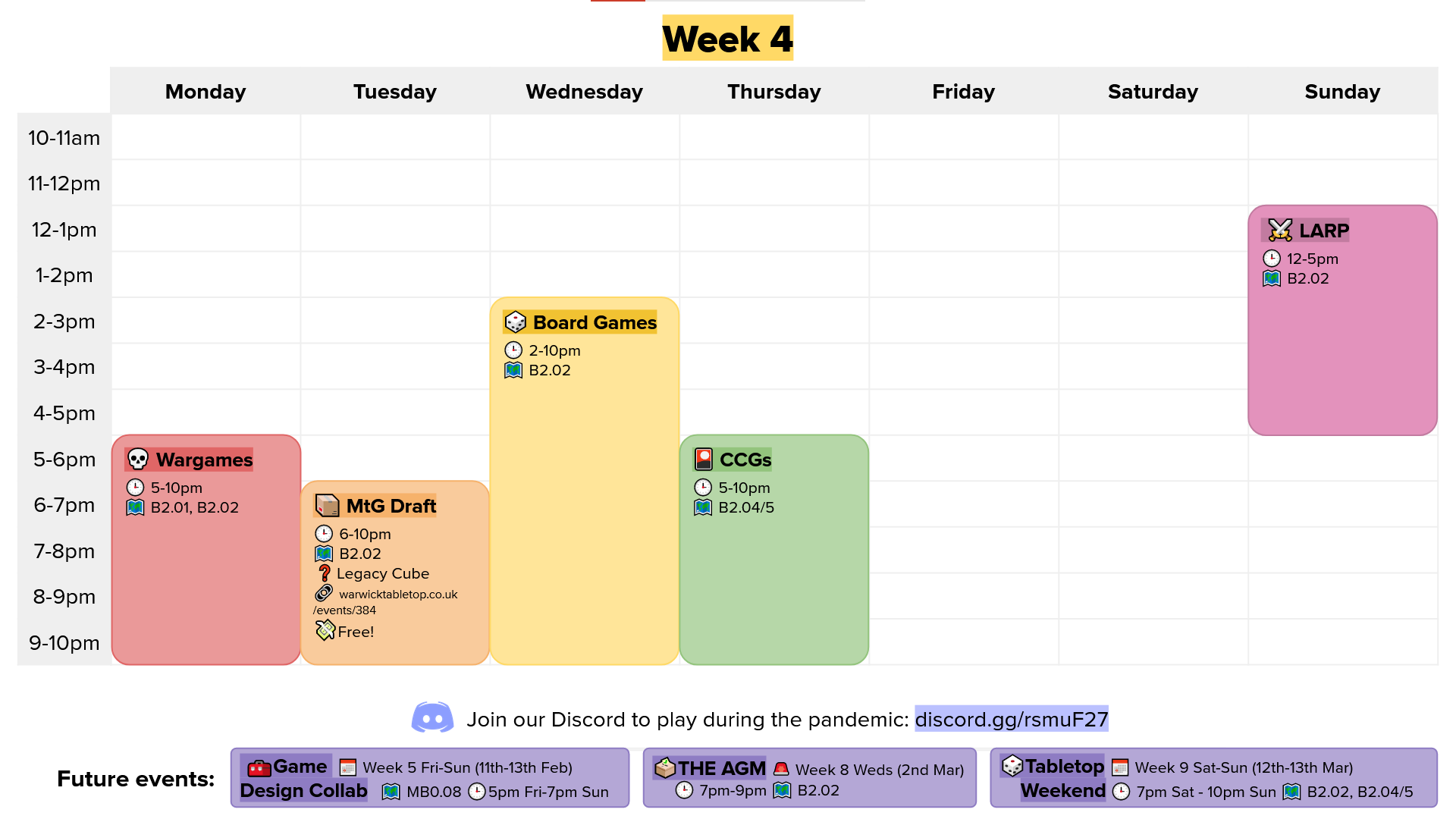 week 4 calendar graphic